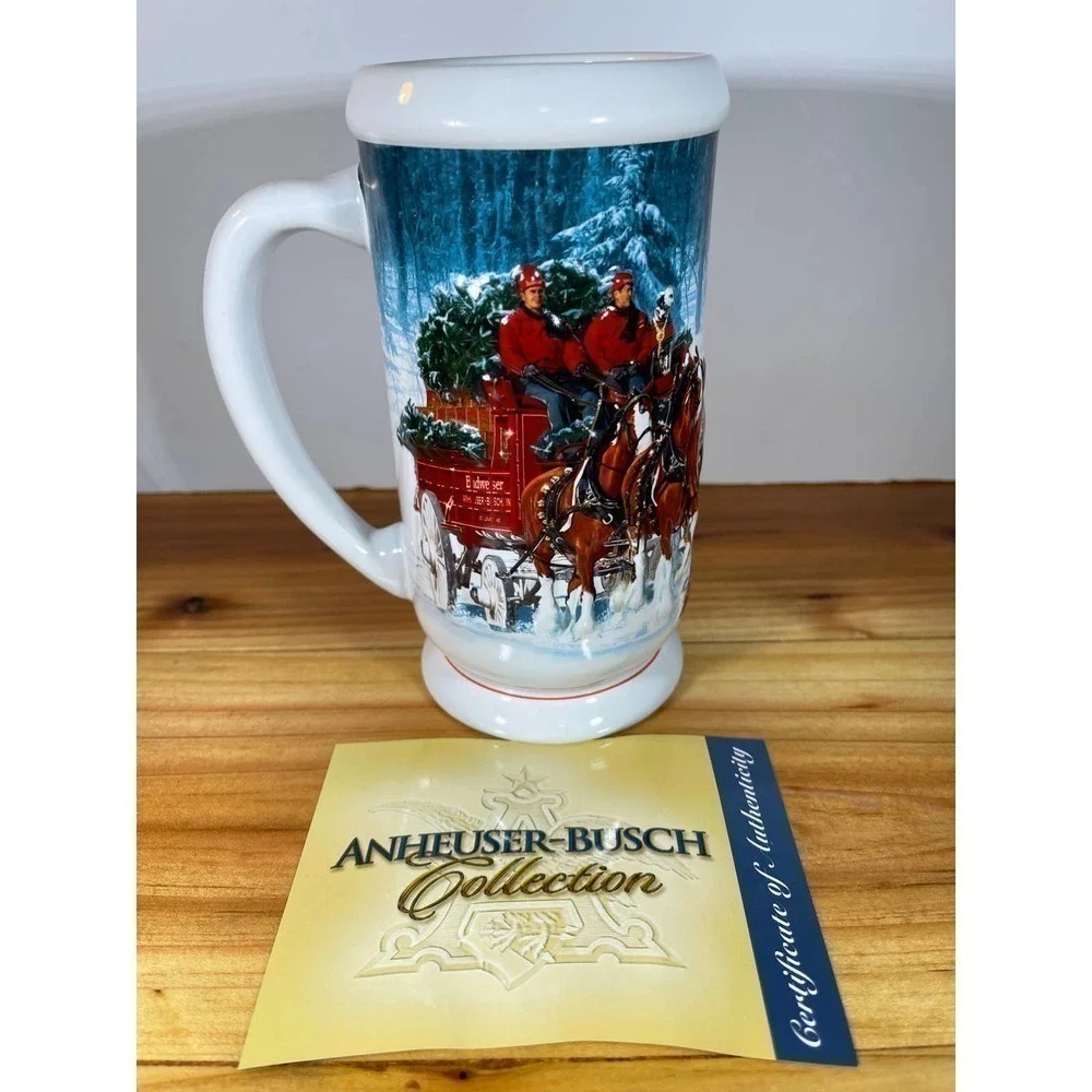 Nib 2007 Budweiser Stein Christmas Mug with Gift Box and COA Winter's Calm CS678